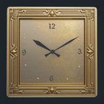 Art Deco Square Wall Clock<br><div class="desc">Great clock design. You will love it like others. Be free to use this design for other product you like or to customise and add your text. Follow me for more. Thank you. Have a nice day.</div>
