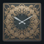 Art Deco Square Wall Clock<br><div class="desc">Great clock design. You will love it like others. Be free to use this design for other product you like or to customise and add your text. Follow me for more. Thank you. Have a nice day.</div>