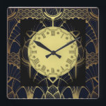 Art Deco Square Wall Clock<br><div class="desc">Great clock design. You will love it like others. Be free to use this design for other product you like or to customise and add your text. Follow me for more. Thank you. Have a nice day.</div>