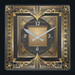 Art Deco Square Wall Clock<br><div class="desc">Great clock design. You will love it like others. Be free to use this design for other product you like or to customise and add your text. Follow me for more. Thank you. Have a nice day.</div>