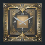 Art Deco Square Wall Clock<br><div class="desc">Great clock design. You will love it like others. Be free to use this design for other product you like or to customise and add your text. Follow me for more. Thank you. Have a nice day.</div>