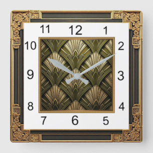 Art Deco Square Wall Clock