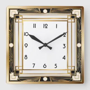 Art Deco Square Wall Clock