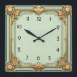 Art Deco Square Wall Clock<br><div class="desc">Great clock design. You will love it like others. Be free to use this design for other product you like or to customise and add your text. Follow me for more. Thank you. Have a nice day.</div>