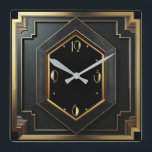 Art Deco Square Wall Clock<br><div class="desc">Great clock design. You will love it like others. Be free to use this design for other product you like or to customise and add your text. Follow me for more. Thank you. Have a nice day.</div>