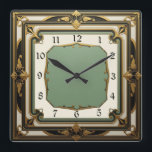 Art Deco Square Wall Clock<br><div class="desc">Great clock design. You will love it like others. Be free to use this design for other product you like or to customise and add your text. Follow me for more. Thank you. Have a nice day.</div>