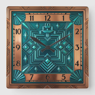 Art Deco Square Wall Clock