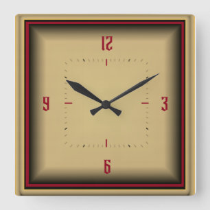 Art Deco Square Wall Clock