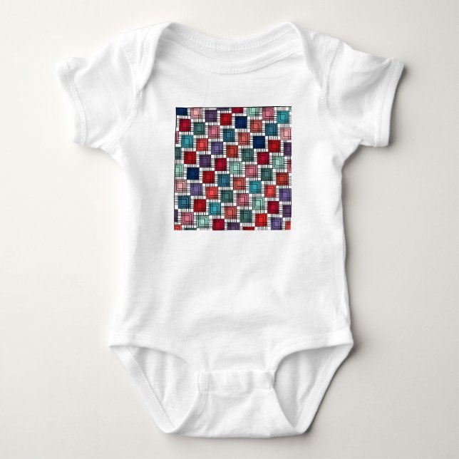 Art Deco Squares  Baby Bodysuit (Front)