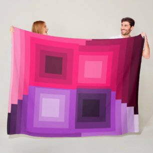 Art Deco Squares Fleece Blanket