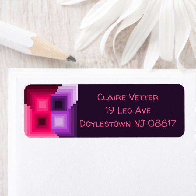 Art Deco Squares  Return Address Label (Insitu)