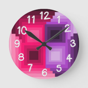 Art Deco Squares Round Clock