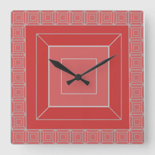 Art Deco Squares Square Wall Clock