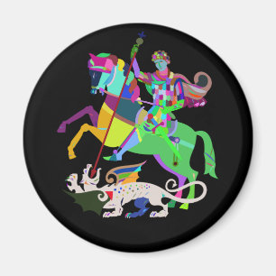 Art Deco St George the Dragon Slayer Magnet