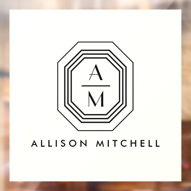 Art Deco Stacked Monogram Logo on Ivory (Sheet 2)