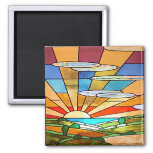 Art Deco Stained Glass 1 Magnet