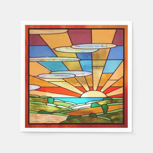 Art Deco Stained Glass 1 Napkin (Front)