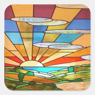 Art Deco Stained Glass 1 Sticker