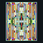 Art Deco Stained Glass 2 Poster<br><div class="desc">16” x 20” poster of a stained glass artwork with Art Deco flair,  reminiscent of certain 1920s works. See matching wrapped canvas print,  acrylic wall art,  metal wall art and wall decal. See the entire This & That Poster collection in the ART & POSTERS section.</div>