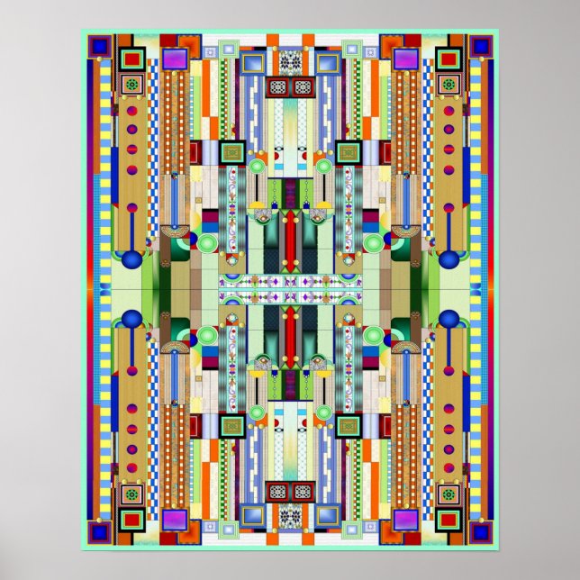 Art Deco Stained Glass 2 Poster (Front)