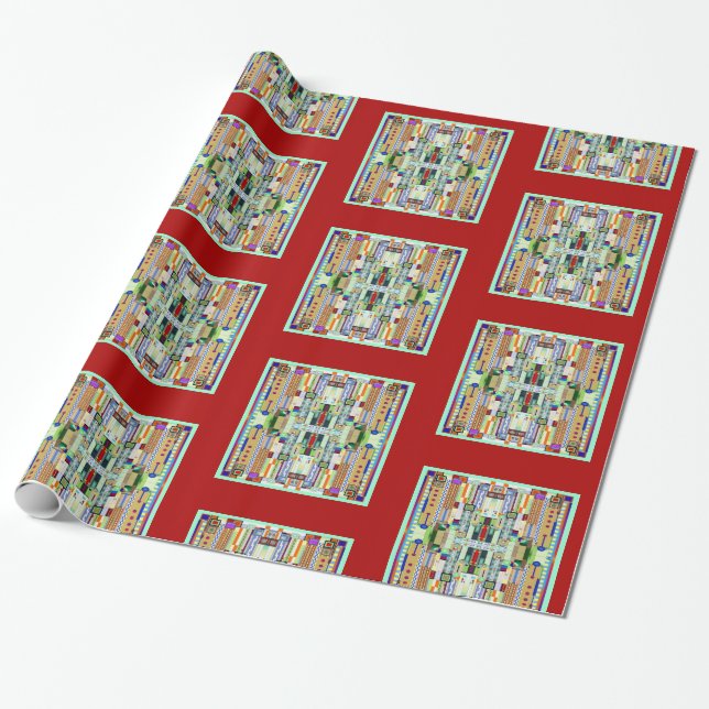 Art Deco Stained Glass 2 Wrapping Paper (Unrolled)