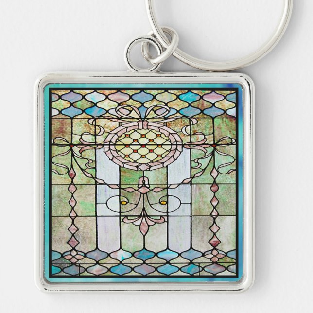 Art Deco Stained Glass 4 Key Ring (Front)