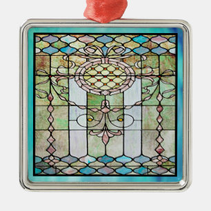 Art Deco Stained Glass 4 Metal Tree Decoration