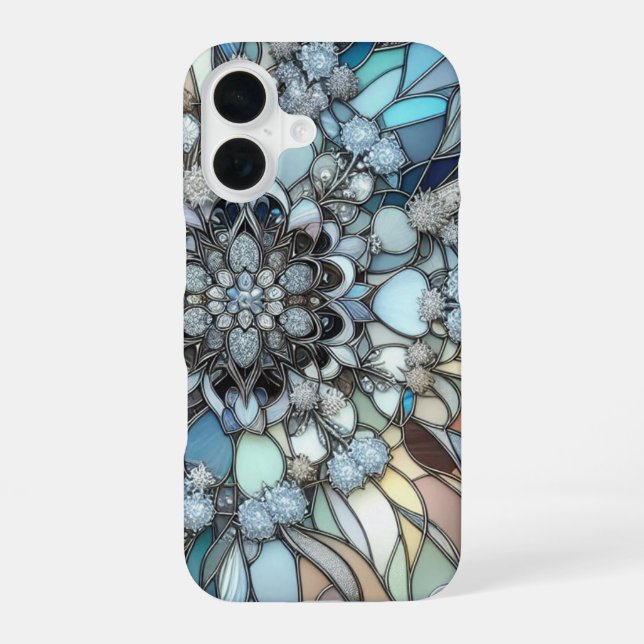 Art Deco Stained glass mosaic iPhone 16 Case (Back)