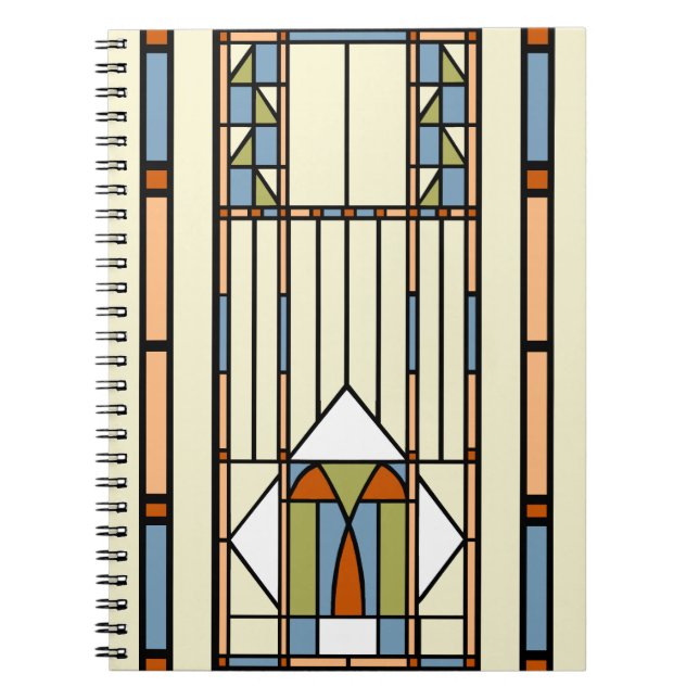 Art Deco Stained Glass Notebook (Front)