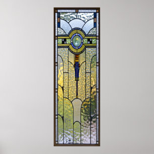 art deco stained glass window poster FROM 8.99