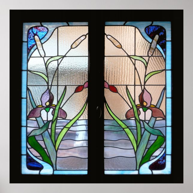 art deco stained glass window poster sq FROM 8.99 (Front)
