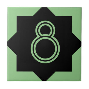 Art Deco Star Number Tile