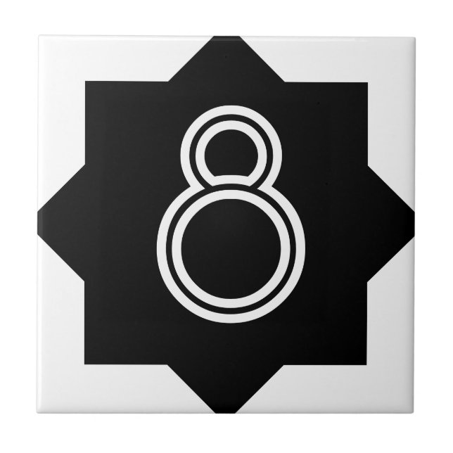 Art Deco Star Number Tile (Front)