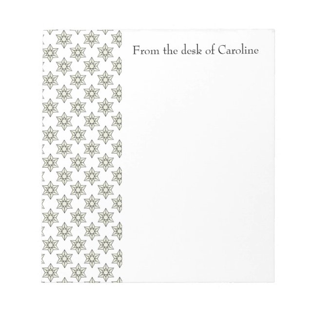 Art Deco Stars Personalised Notepad (Front)