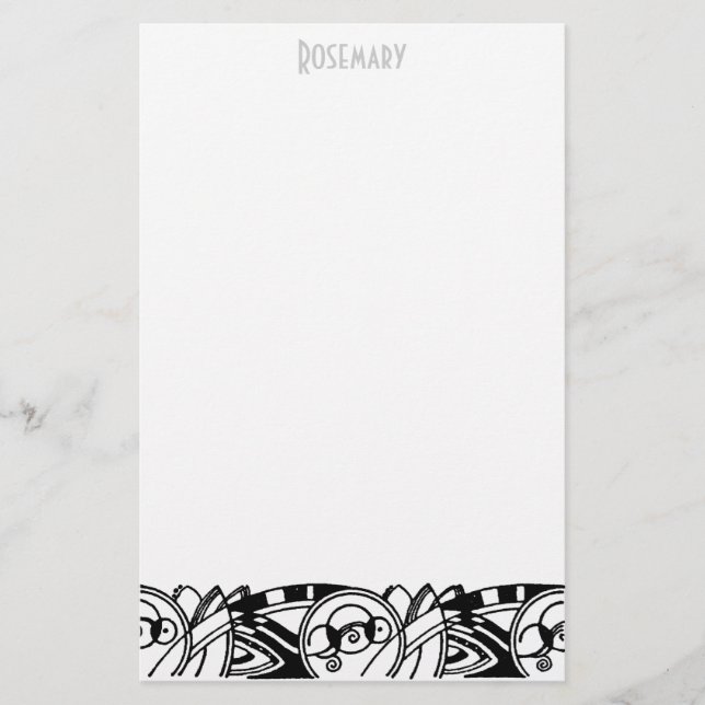 Art Deco stationery personalised (Front)