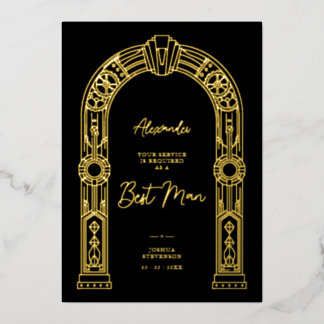 Art Deco Steampunk Best Man Proposal Gold TLW26