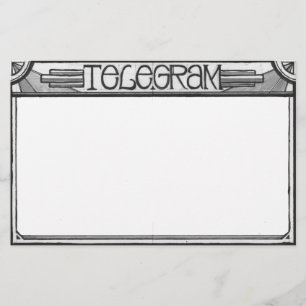 Art Deco Steampunk Telegram Stationery