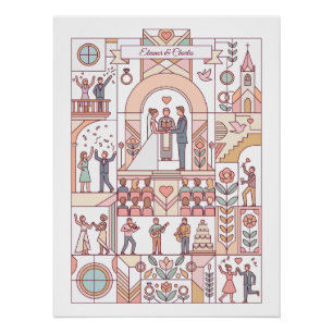 Art Deco Storybook Wedding Poster