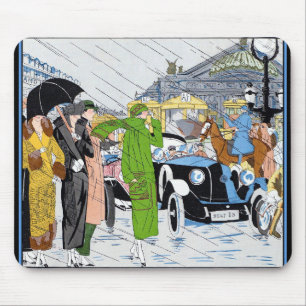 Art Deco Street Scene Mouse Pad