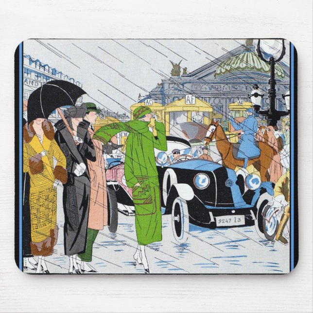 Art Deco Street Scene Mouse Pad (Front)