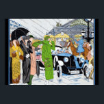 Art Deco Street Scene Poster<br><div class="desc">Art deco street scene with art deco woman's fashion.</div>