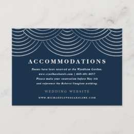 Art Deco String Lights Enclosure Cards Navy Blue