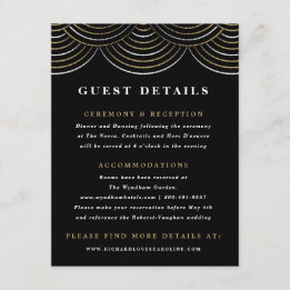 Art Deco String Lights Guest Detail Enclosure Card