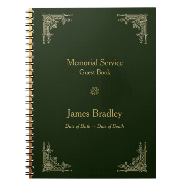 Art Deco Style 2 Memorial Service Guest Book (Front)