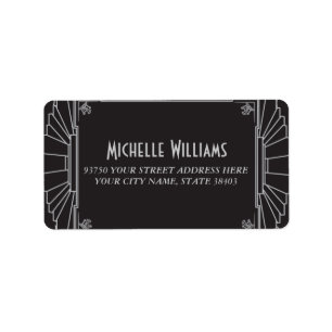 Art Deco Style Address Labels (Silver)