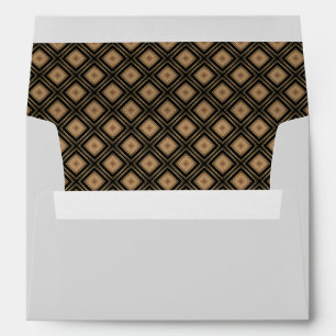 Art Deco Style Black Gold Wedding Reception Invite Envelope