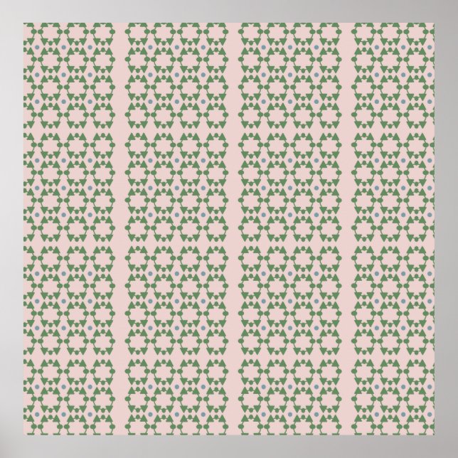 Art deco style blush pink and sage green  poster (Front)