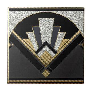 Art Deco Style Ceramic (Silver/gray ) Ceramic Tile