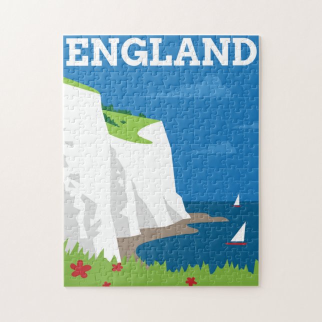 Art Deco Style England Poster Jigsaw Puzzle (Vertical)