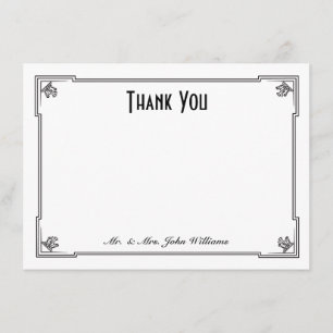 Art Deco Style Flat Thank You Note Card